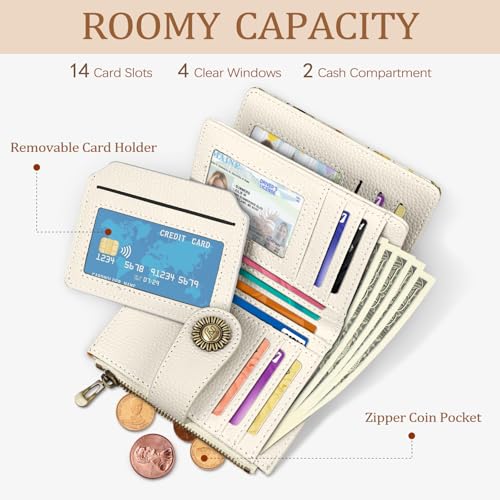 Icycay Bee Small Wallet Women RFID Blocking Bifold Cute Credit Card Holder - color: Bee