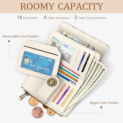 Icycay Bee Small Wallet Women RFID Blocking Bifold Cute Credit Card Holder - color: Bee