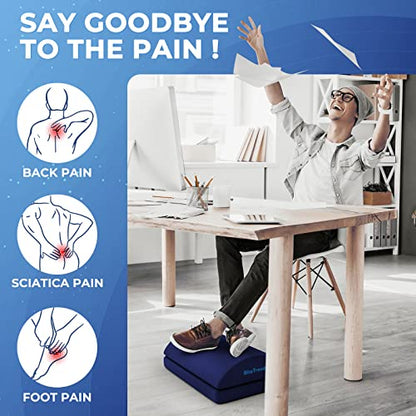 BlissTrends Foot Rest Under Desk, Foot Stool with 2 Adjustable Heights - color: Blue, size: Large