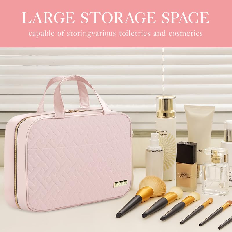 HOTOR Hanging Travel Toiletry Bag Women Men Essentials Pale Pink - color: Pale Pink, size: Medium
