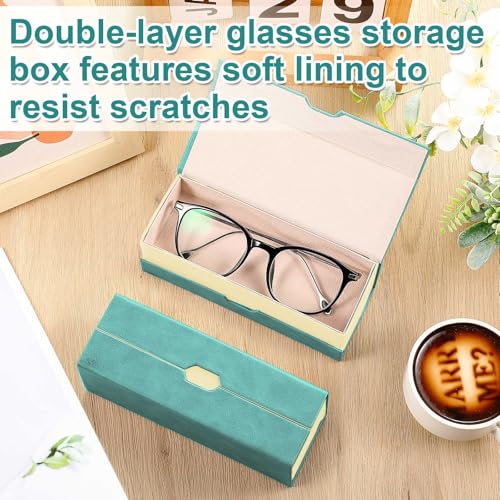 Flutesan 2 in 1 Daily Contact Lens and Glasses Organizer Case, Green - color: Green
