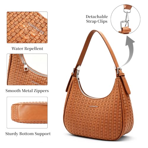 Shoulder Bag for Women Crescent Hobo Purse with Removable Strap - color: Hobo Brown, size: Medium