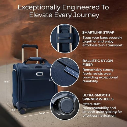 Briggs & Riley Baseline Cabin Softside Spinner Carry-On, Navy - color: Navy, size: 16" Cabin Bag