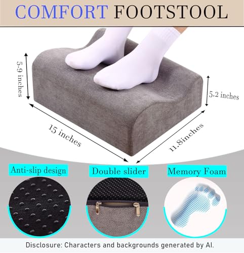 Work Foot Rest Under Desk,Comfort Foot Rest for Couch - color: Dark Gray