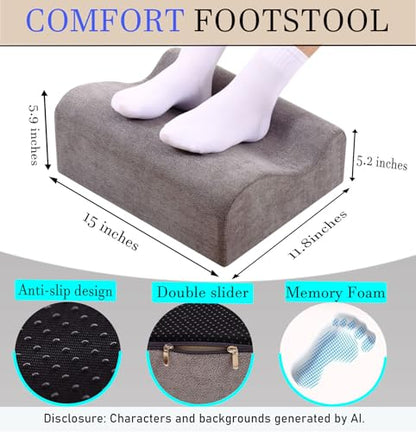 Work Foot Rest Under Desk,Comfort Foot Rest for Couch - color: Dark Gray