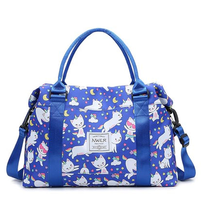 Travel Duffle Bag Weekender Overnight Gym Bag for Women, Rainbow Cats - color: Rainbow Cats