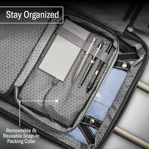 Samsonite Octiv Lightweight Hardshell 24-Inch Medium Checked Luggage - Durable Impact Resistant, 360° Aero Trac Spinner Wheels, Adjustable Telescopic Handle, Expandable, TSA Approved Lock - Silver - color: Aluminum Silver, size: Check-Medium 24