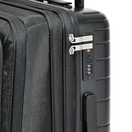 Baggallini Set Wave 22” 4 Wheel Hybrid Carry-On Luggage - Lightweight Carry On Suitcase with Wheels - color: Black