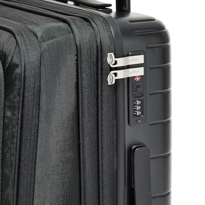 Baggallini Set Wave 22” 4 Wheel Hybrid Carry-On Luggage - Lightweight Carry On Suitcase with Wheels - color: Black