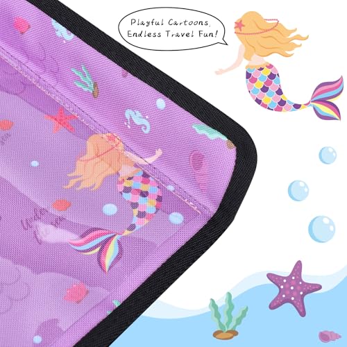 Kids Tray Table Cover, Airplane Tray Cover with Pockets - color: Purple