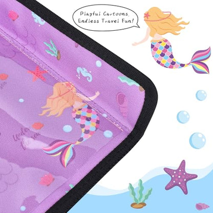 Kids Tray Table Cover, Airplane Tray Cover with Pockets - color: Purple