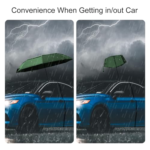 TradMall Travel Umbrella 42/45 Inches Double Vented Canopy - color: Dark Green, size: 42 Inches