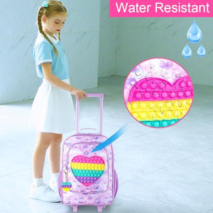 AGSDON Kids Luggage for girls, Cute Kid Rolling Wheels Suitcase for Children Toddler