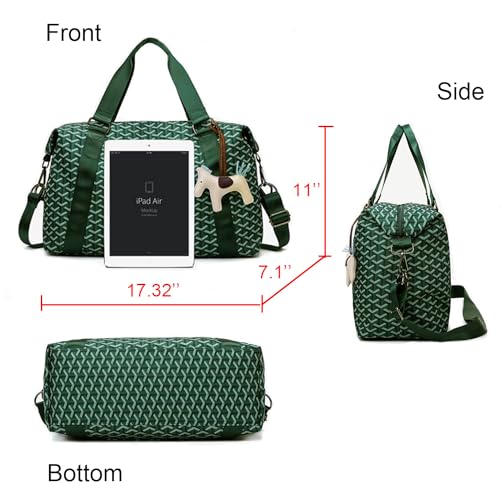 Weekender Duffel Sport Gym Bag Overnight Travel duffle Bags with Wet Pocket S1-Check Green - color: S1-Check Green