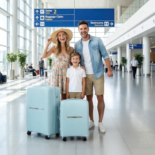 Luggage Sets 2 Piece(20/29in),w/TSA LOCK,Suitcase Set - color: Blue, size: 2-Piece Set (20"/29'')