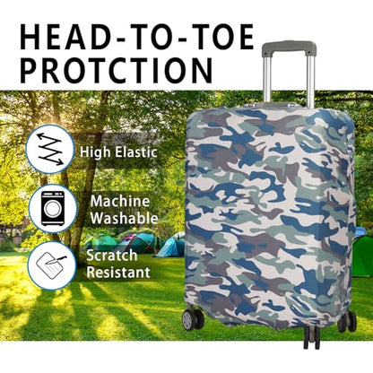 Travel Luggage Cover Protector Stretchable,Washable&Anti-Scratch,Fits 18-32 Inch case (Camouflage, M(22-25 inch)) - color: Camouflage, size: M(22-25 inch)