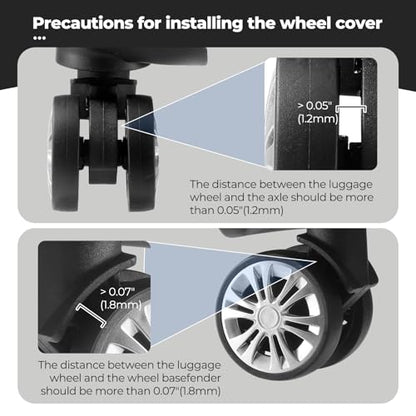 8Pcs Upgrade Luggage Wheel Covers, Travel Accessories (Grey) - color: Grey