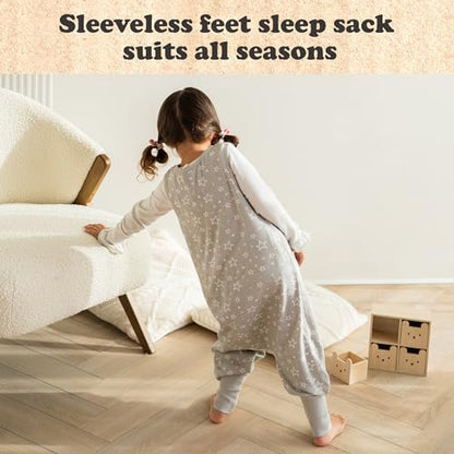 Toddler Sleep Sack with Feet, 2-3T, 1-Pack - color: Grey Stars (1 Pack), size: 2-3T