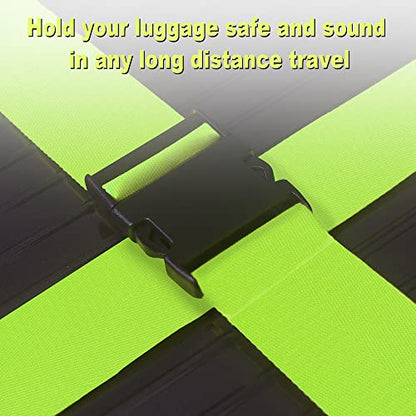 Chelmon Luggage Straps for Suitcases TSA Approved Travel Essentials 4 Pack - color: Green