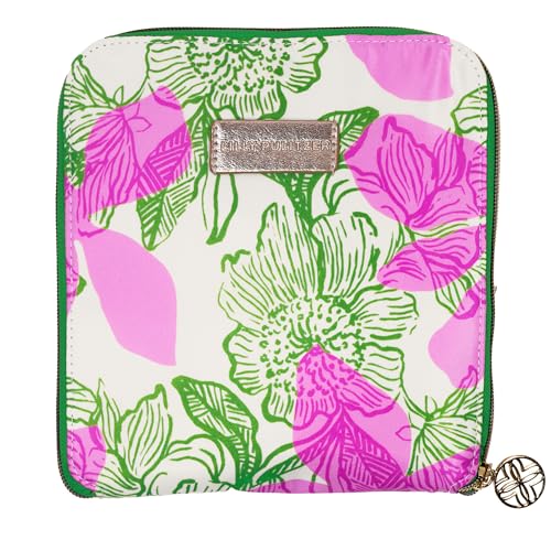 Lilly Pulitzer Large Packable Tote, Reusable Grocery Bag that Packs Into Itself, Tote with Shoulder Strap and Zipper