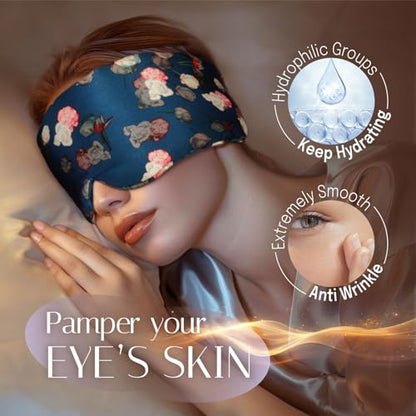 OLESILK 100% Mulberry Silk Sleep Mask, Large Size, Pressureless, Blackout - color: Psm-01
