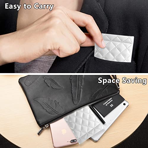 4 Pcs Squeeze Top Sunglass Case with Cleaning Cloth, Soft Leather Eyeglass Case Portable Sunglasses Pouch - color: A & 4pcs