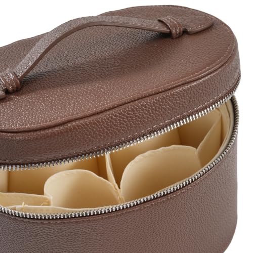 Makeup Bag Vanity Case Cosmetic Bag with Removable Divider Travel Toiletry Bag for Women Portable Make up Box Organizer, Coffe-Brown - color: Coffe Brown