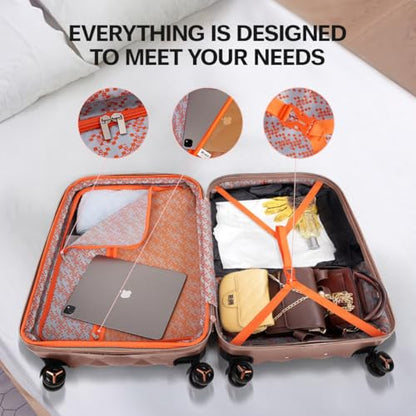 25'' Luggage,Expandable,PC Hardshell Suitcases w/Wheels - color: ROSEGOLD, size: 25 inch Single Piece
