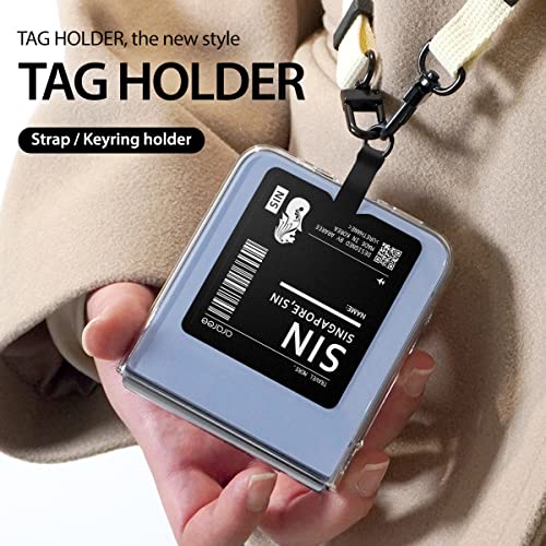 araree Travel More, Phone Lanyard Part for Phone Strap, Universal Phone Tether Tab Without Adhesive with Safety Lanyard Patch Featuring Air Flight Ticket Boarding Pass Design (1 Unit) - NYC CLEAR - color: NYC CLEAR