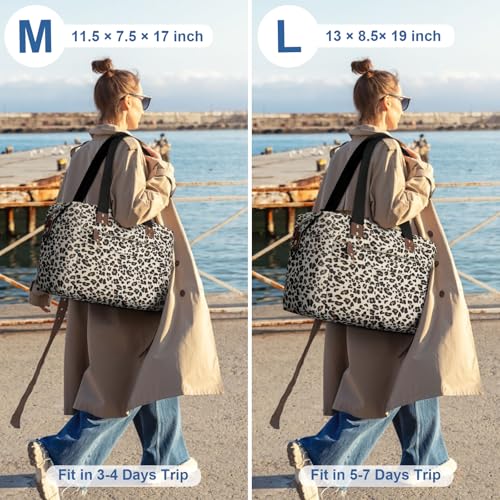 Pritent Travel Duffle Bag, Weekender Overnight Personal Item Carry On Bag - color: Leopard, size: Large
