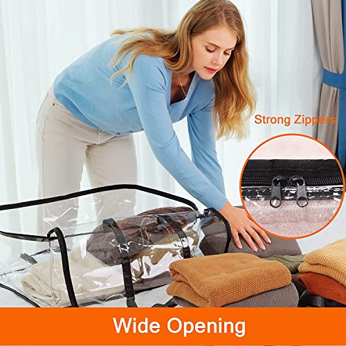 Vieshful 7 Pack 110L Clear Comforters Storage Bags with Zipper - size: 110L, style: 7 Pack