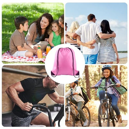 KUUQA 40Pcs Pink Drawstring Backpack Bags Bulk - color: Pink