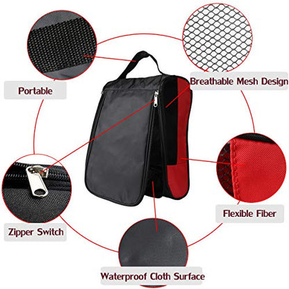Outdoor Golf Shoes Bags Travel Mesh Zippered Sport Shoe Bag Red - color: Red