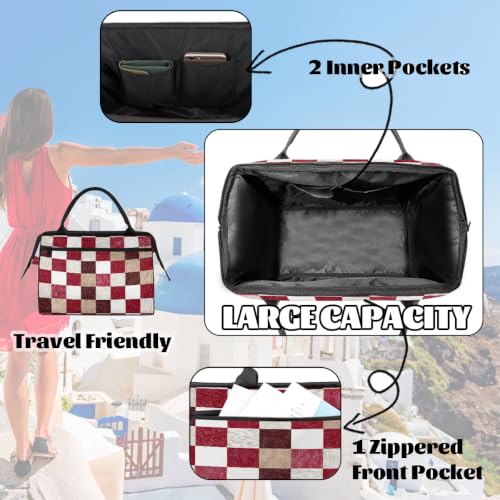 Plaid Overnight Weekender Bag for Men Women,Travel Duffel Bag A9 - color: C-09 Plaid