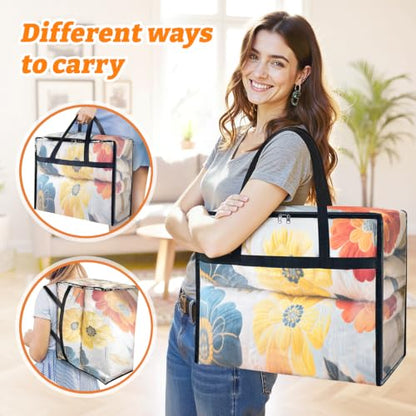 BlissTotes Moving Bags 90L 4PCS, Clear Clothes Storage Under Bed Storage - size: 90L