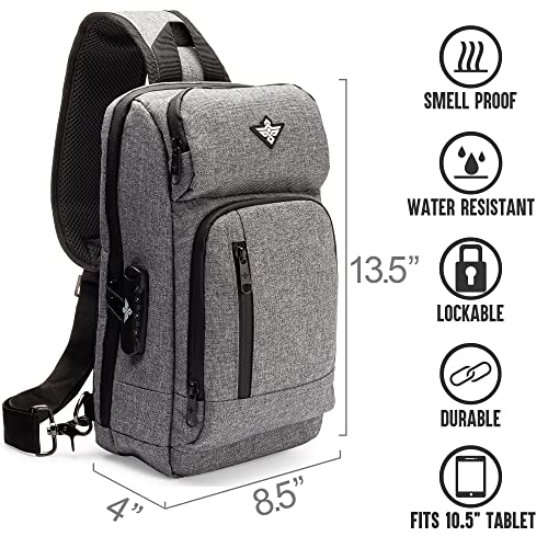Equinox Sling Backpack Anti Theft Combination Lock Chest Shoulder Bag Waterproof Crossbody Casual Daypack (Black) - color: Black