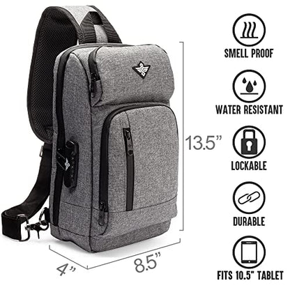 Equinox Sling Backpack Anti Theft Combination Lock Chest Shoulder Bag Waterproof Crossbody Casual Daypack (Black) - color: Black