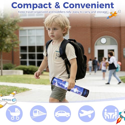 COOLBEBE Airplane Tray Table Cover, Foldable Travel Tray Cover - color: Blue Plane