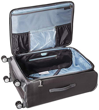 Samsonite Solyte DLX Softside Expandable Luggage with Spinner Wheels, Mineral Grey, Checked-Medium 25-Inch - color: Mineral Grey, size: Checked-Medium 25-Inch