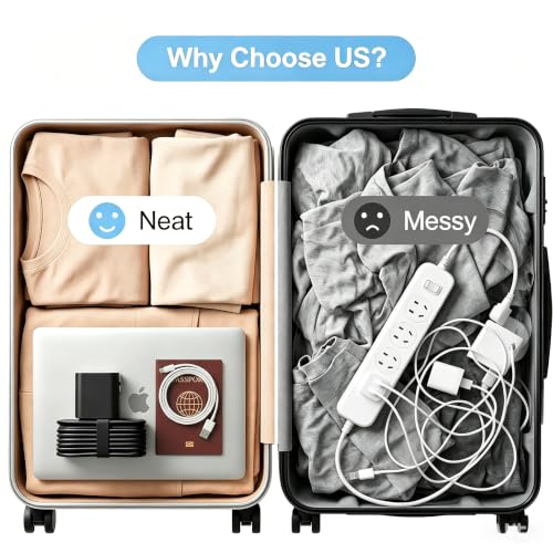 VYLEE Universal Travel Adapter with 6FT Extension Cord - color: Black Grey