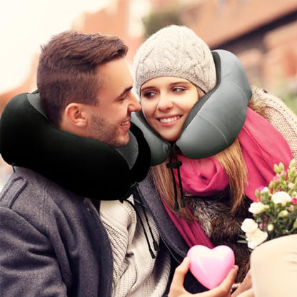 urnexttour Neck Pillow Airplane Travel Pillow 2 Pack Black and Grey - color: Black&grey