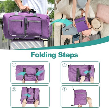 Dimayar 40L Foldable Duffle Bag, Travel & Weekender, Overnight, Gym - color: Purple, size: 40L