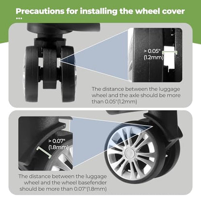 8Pcs Upgrade Luggage Wheel Covers, Travel Accessories (Green) - color: Green
