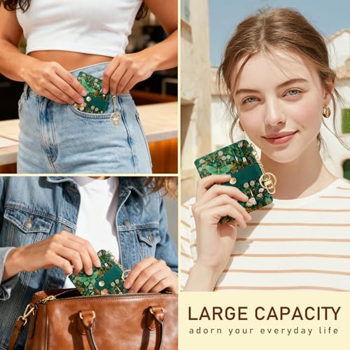 Jogjam Butterfly Green Rfid Women Wallet, Small Slim Credit Card Holder - color: Butterfly Green