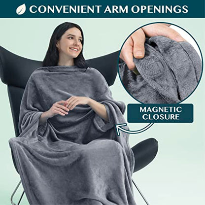 PAVILIA Compact 2-in-1 Travel Blanket Pillow for Airplane Flight, Dark Gray - color: Gray