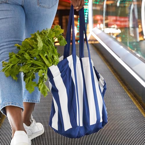 Dock & Bay Everyday Beach Tote Bag - Reusable Carrier Bag for Daily Use - Carries Up to 10kg - 100% Recycled Materials - color: Cabana - Whitsunday Blue
