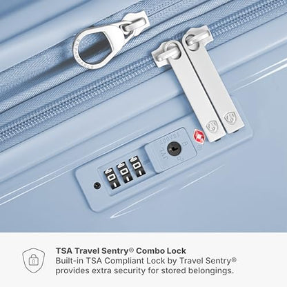 Traveler's Choice Edinburgh II Hardside Spinner Luggage, TSA Lock, Blue, 2 Piece Set (21/29) - color: Blue, size: 2 Piece Set (21/29)