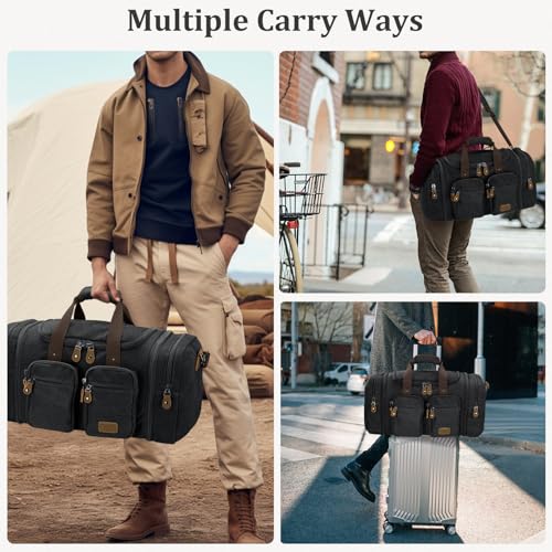 Gonex Duffle Bag for Travel, Expandable 60L Overnight Weekender Gym Bag - color: Dark Grey, size: X-Large-60l