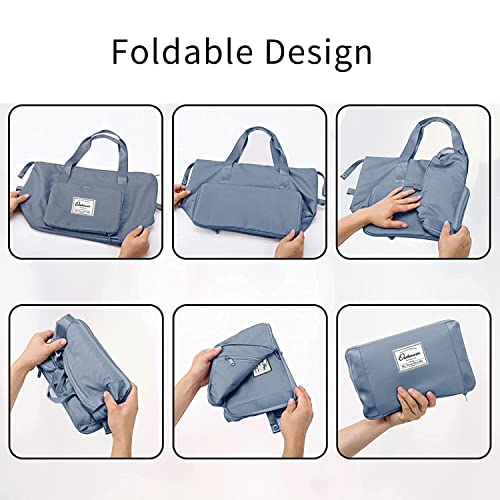 Large Capacity Foldable Travel Bag - color: Blue