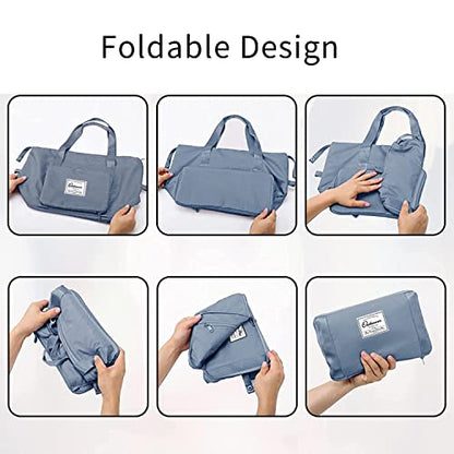 Large Capacity Foldable Travel Bag - color: Blue